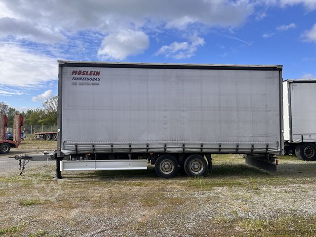 Open trailer with tarp Möslein TPF 11-D Schwebheim  Tandem- Planenanhänger Durchladen