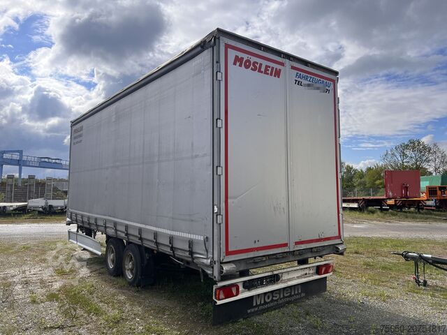 Open trailer with tarp Möslein TPF 11-D Schwebheim  Tandem- Planenanhänger Durchladen