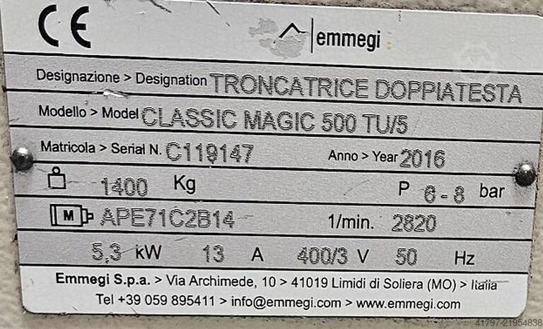 Double mitre saw Emmegi Classic Magic 500 TU/5 Emmegi Classic Magic 500 TU/5
