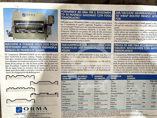 Membrane press Orma PM/AIR 23/09