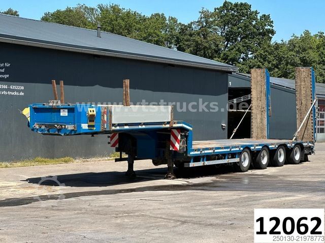 Low loader semitrailer HRD 4.Achs Tieflader hydr. Rampen 2NLA Lift. -17,2m