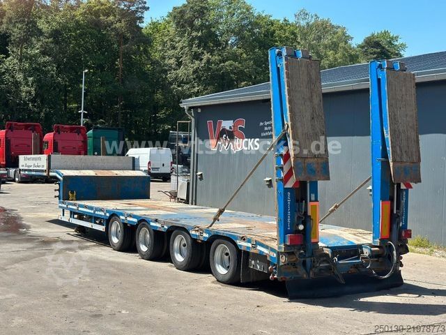 Low loader semitrailer HRD 4.Achs Tieflader hydr. Rampen 2NLA Lift. -17,2m