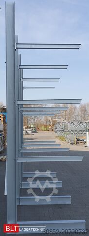 Kragarmregal ca. 4,02 lfm. Kragarmregal H:400cm T: 137 cm , 500 kg/Arm , 4 Lagerebenen