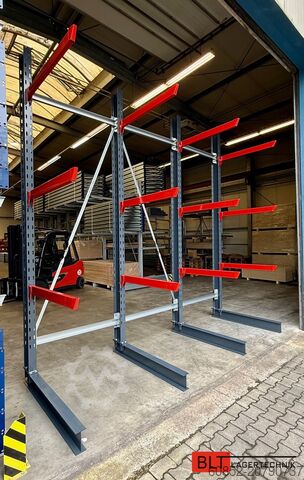 Kragarmregal Schwerlastregal Langgutrega ca. 4 lfm. Kragarmregal H: 400cm ,Fuß +3 650 kg Belastung pro Arm , Langgutregal