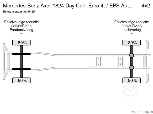 Platform trailer Mercedes-Benz Axor 1824 Day Cab, Euro 4, / EPS Automatic /6,4...