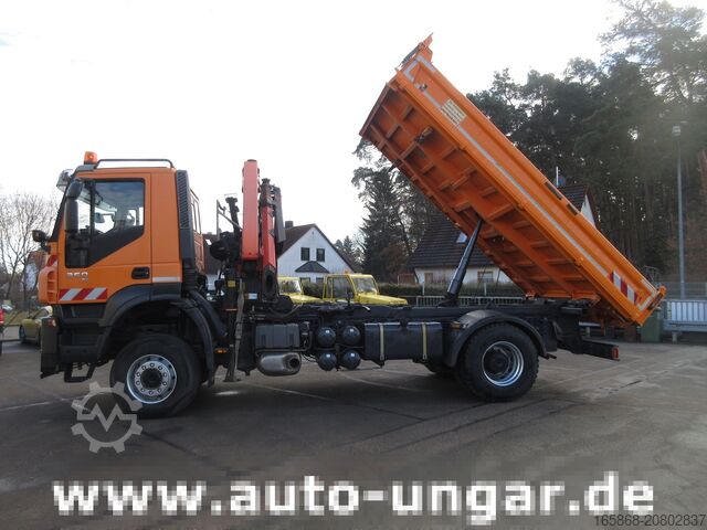 Dreiseitenkipper LKW Iveco Trakker 360 Kipper Allrad 4x4 Kran Palfi