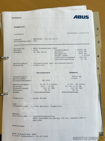 Doppelträger-Laufkran Abus Dubbelligger Bovenloopkraan