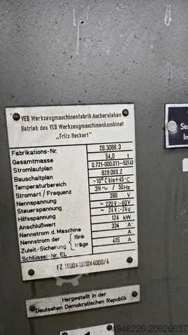 Reihenbohrmaschine Fritz Heckert FZ 1600x1600x4000/4