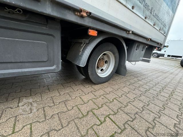 Flatbed truck with tarp FUSO Canter 9C18 Pritsche Plane mit Ladebordwand *Ahk