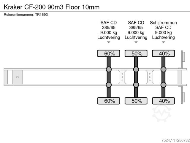Moving floor Kraker CF-200 90m3 Floor 10mm