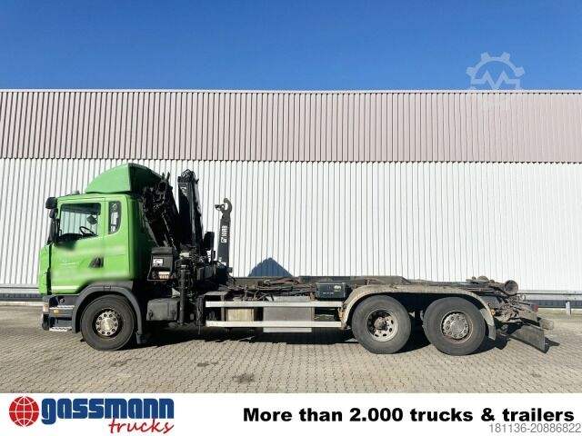 Roll-off tipper truck Scania Scania G 480/6x2-4, Lenk-Liftachse,  Hiab Kran