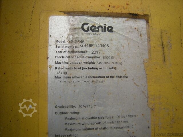 Scissor lift Genie GS 2646 (ID3405)