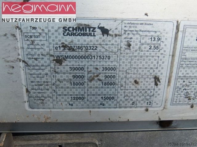 Open semitrailer with tarp SCHMITZ CARGOBULL SCS 24/L-13.62 CEB, LASI, Lift., Coilwanne, DE