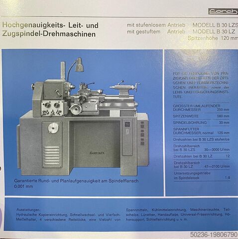 High-precision lead and feed screw lathe Lorch B30LZB