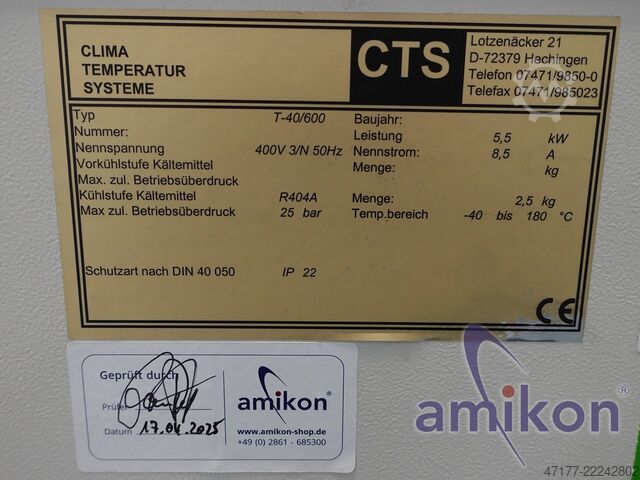 Temperature test chamber 600 liters CTS T-40/600 -40...180°C