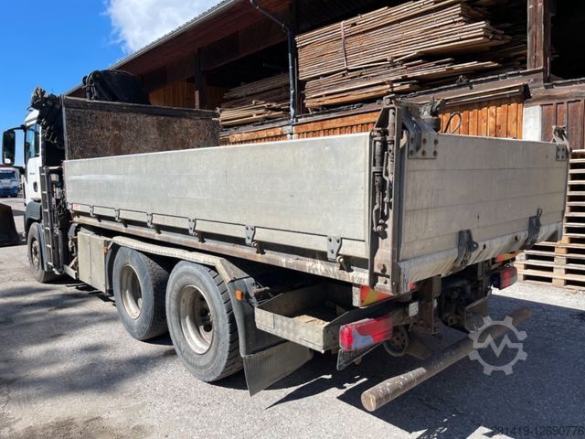 Kipper LKW MAN TGS 26.440 6x4 BL Eu4 Rückmulde mit Kran Bj 2008