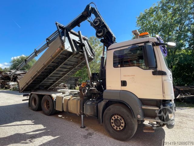 Kipper LKW MAN TGS 26.440 6x4 BL Eu4 Rückmulde mit Kran Bj 2008