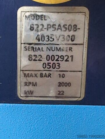 Screw air compressor Hydrovane 822-PSAS08-4035V300
