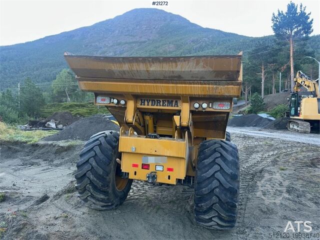 Dumper Hydrema 912GS dump truck w/white signs. WATCH VIDEO.