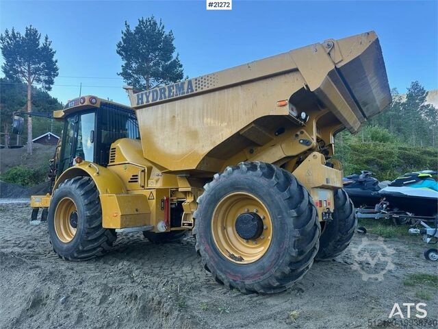 Dumper Hydrema 912GS dump truck w/white signs. WATCH VIDEO.
