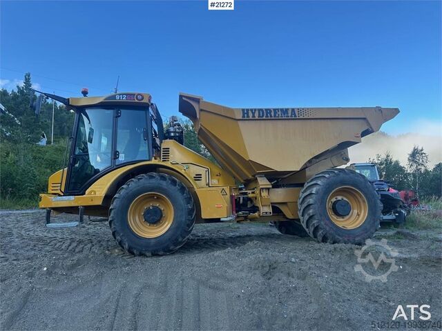 Dumper Hydrema 912GS dump truck w/white signs. WATCH VIDEO.