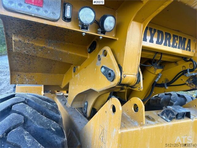 Dumper Hydrema 912GS dump truck w/white signs. WATCH VIDEO.