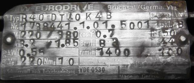 Gear motor 0.55 kW 100 rpm SEW-EURODRIVE R40DT80K4B