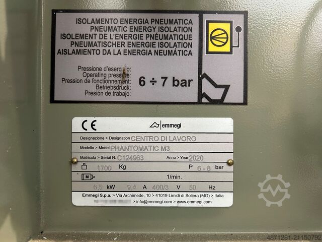 Vertikales Bearbeitungszentrum Emmegi PHANTOMATIC M3