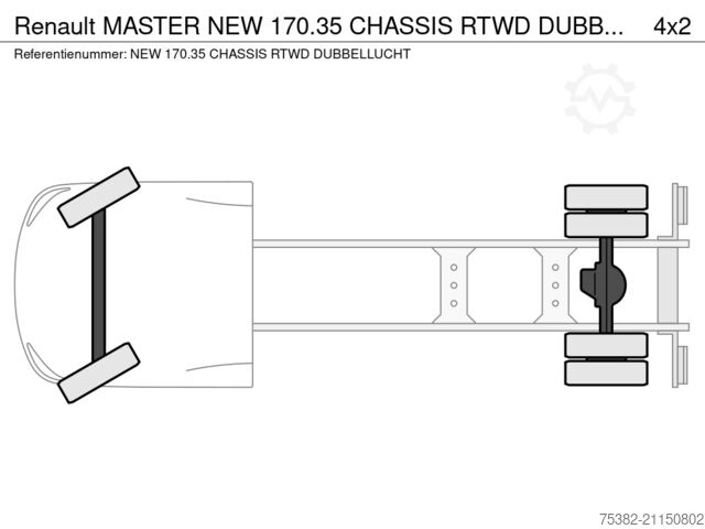 Chassis with cab Renault MASTER NEW 170.35 CHASSIS RTWD DUBBELLUCHT - EU...