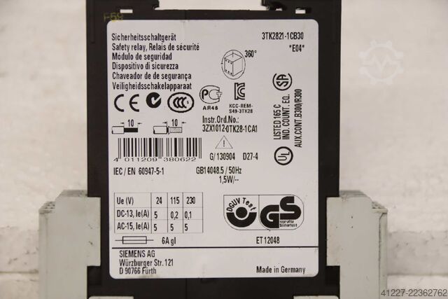 Sicherheitsrelais Siemens 3TK2821-1CB30
