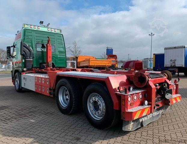 Roll-off tipper truck VOLVO FM 500 LL Hiab/ AC/ Standhzg./ AHK 50er/ VEB/ E5