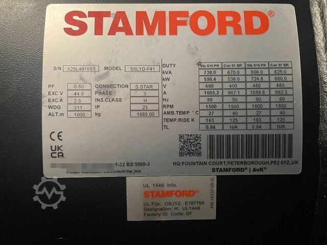 Generator set Volvo TWD1644GE - 715 kVA Generator - DPX-18884.1
