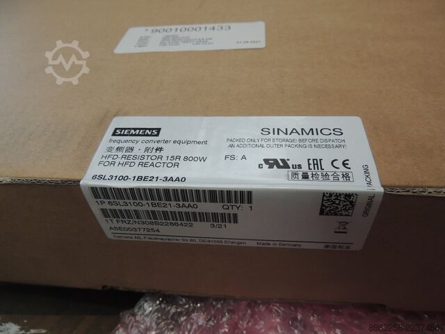 HFD-Widerstand 0,8 kW SIEMENS 6SL3100-1BE21-3AA0
