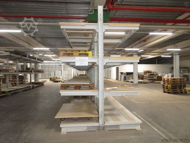 Kragarmregal OHRA - Kragarmregal Langgutregal L 15m 10 Ständer IPB 120 + 40 Kragarme IPE100