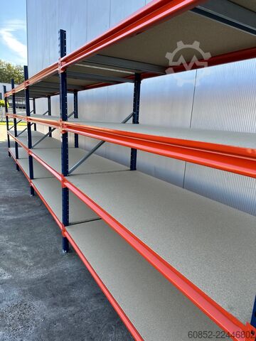 Wide span storage rack ca. 7,65 lfm. Weitspannregale H: 200 cm T: 80 cm , 400 kg Fachlast , 4 Ebenen