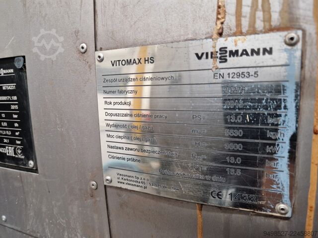 Wiessmann vitmax 2000 2 x 5000 kW complete. Wiessman Vitomax 2000
