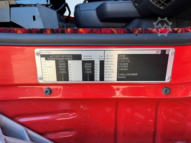 Standard tractor Scania / R450 / Euro 6 / Retarder / 997 DKM / APK-TUV ...