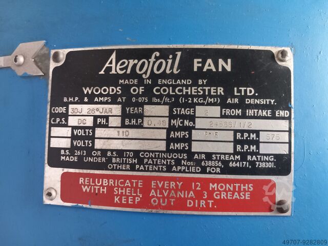 2 stage pipe axial fan Aerofoil 110V 5.5A 750mm 5500m3