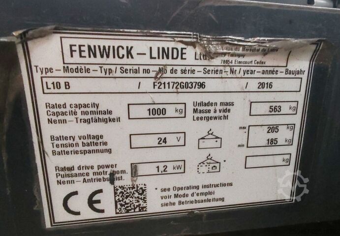 Pallet Stackers Linde L10 bad battery