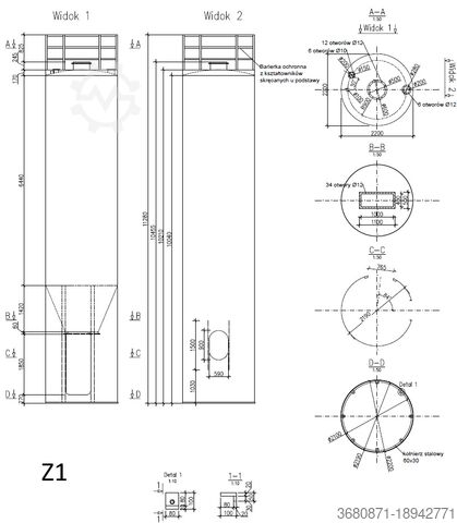 Aluminium-Schüttgutsilos, 4 x 25000 l