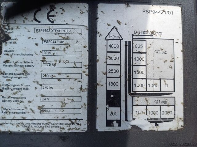 Hochhubwagen Hochhubwagen PSP160/TRIPLEX/Batterie 2020/Doppelstock
