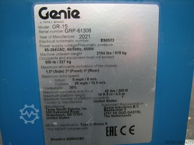 Selbstfahrende Arbeitsbühne Genini CR-15