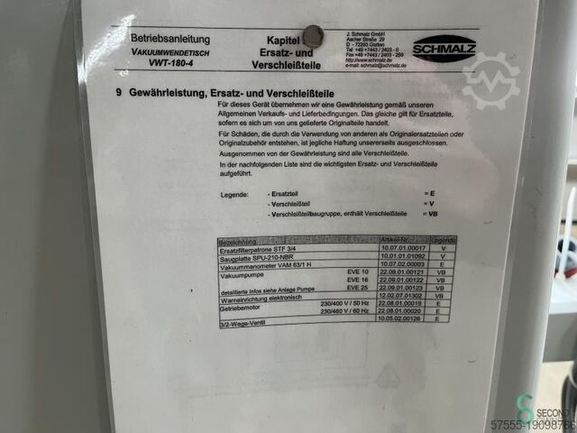 Vacuum lifter Schmalz VWT 150-180-4 2007 Schmalz VWT 150-180-4