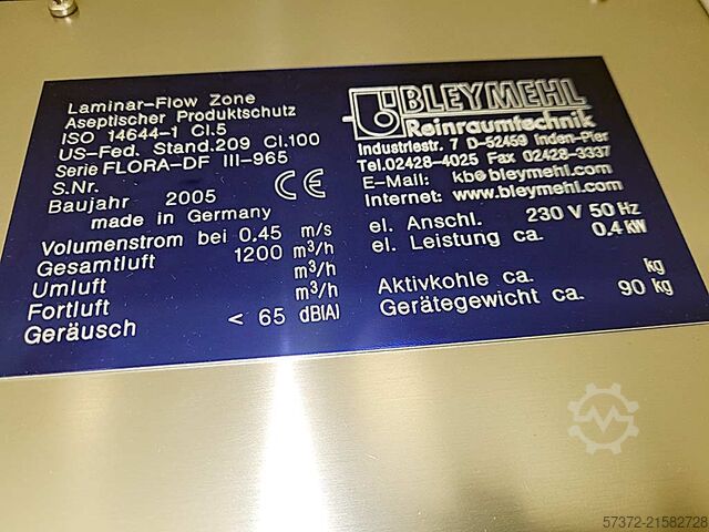 Laminar-Flow-Einheit Bleymehl Flora-DF III-965