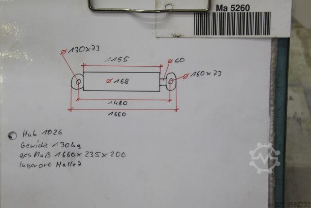 Hydraulikzylinder SAFE-POWER-WEERT Hub 1020 mm