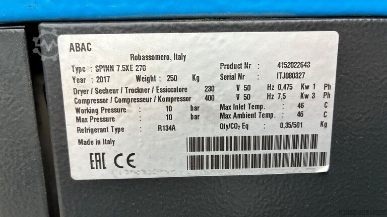 Schraubenkompressor ABAC SPINN