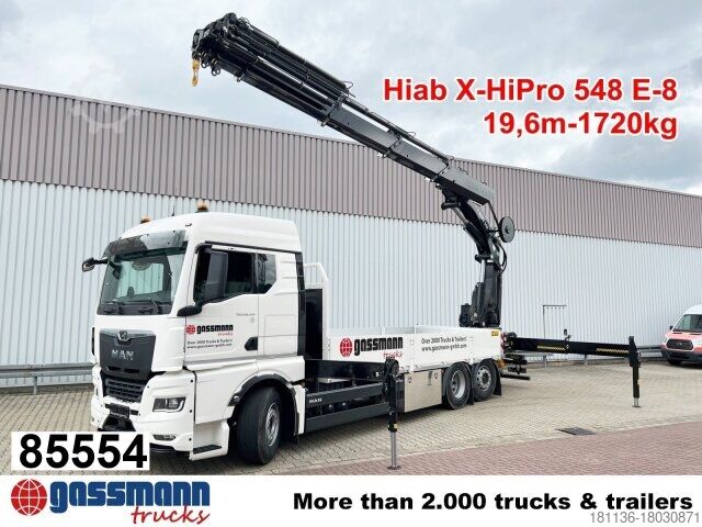 LKW mit Pritsche (offen) MAN TGX 26.510 6x2-4 LL, Kran Hiab X-HiPro 548 E-8,
