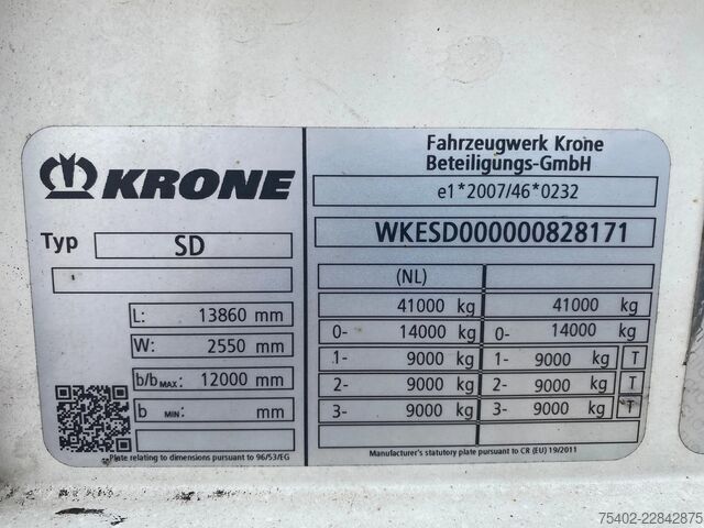 Schiebeplanen Krone SD Tautliner / Boorden / Dhollandia Laadklep / ...