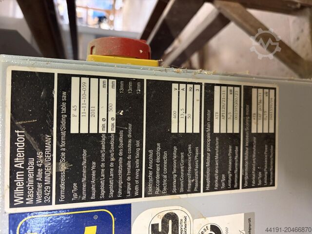 Formatkreissäge Altendorf F 45