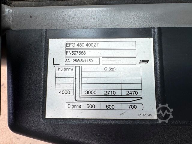 S+UVV 07/27, side protection, electric, 6,532 operating hours Jungheinrich EFG 430